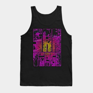 Santiago, Chile City Map Typography - Neon Tank Top